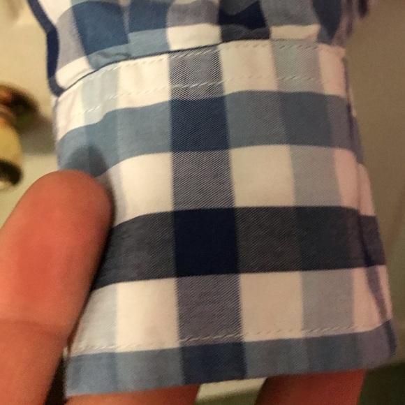 Tommy Hilfiger Blue & White Plaid LS Button Down Mens Medium M - Picture 7 of 12